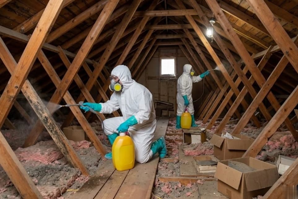 Attic Mold Removal by the Erase Mold team in Metro Atlanta